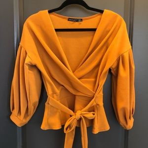 Mustard Peplum Blouse